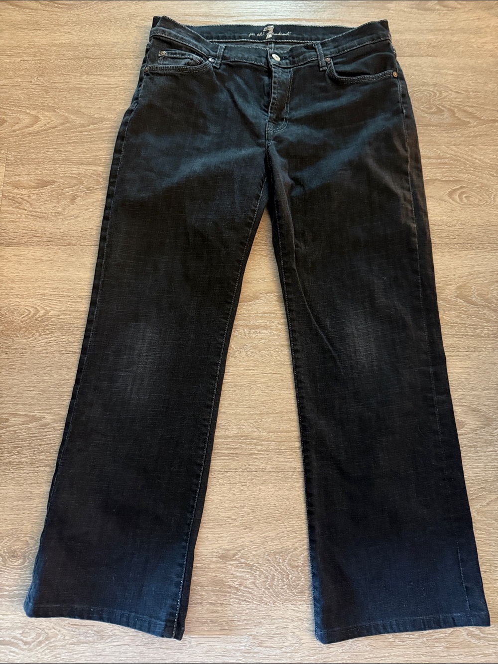 7 For All Mankind Men's Black Bootcut Jeans
